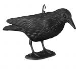 Relaxdays Corbeau de jardin anti-pigeon décoration épouvantail oiseaux pigeon alarmistes jardin figure 38 cm, noir - 4052025225520