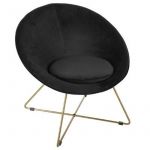 Fauteuil Design en Velours "Gold Evan" 69cm Noir Prix