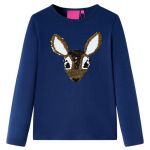 VidaXL T-Shirt Enfants À Manches Longues Bleu Marine 116