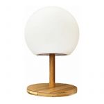 Lumisky Lampe de table extensible bambou LUNY blanc bois H28cm