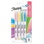 Sharpie Pochette de 4 marqueurs permanent Snote. Pointe biseautée. Coloris pastel assortis - Lot de 12