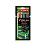 Stabilo Etui carton 12 Crayons de couleur GREENcolors ARTY, corps fin hexagonal, bois, Mine 3mm, assortis