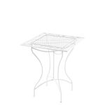 CLP Table de Jardin en Fer Forgé Asina 60 x 60 cm, Blanc