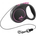 Trixie Flexi laisse sangle BLACK DESIGN S 5m rose