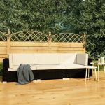VidaXL Canap?s de jardin 3 pcs avec coussins R?sine tress?e Noir
