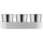 WMF Pot d'herbes gastronomiques avec système d'irrigation en 3 parties, jardin d'herbes aromatiques pour la cuisine, 36x 12,5x 12,5 cm, pour herbes de cuisine fraîches, blanc