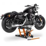 Moto Pont elevateur ciseaux ConStands Mid-lift L Pont hydraulique pour Chopper 680kg orange