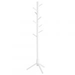 Calicosy VASAGLE Portemanteau en Bois Massif, Porte-vêtement, avec 8 Crochets pour vêtements, Sacs, Veste, pour entrée, Couloir, Blanc RCR04WT