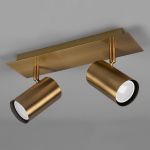 Trio Plafonnier spots Marley laiton ancien, 2 lampes