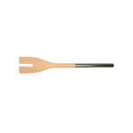 Fackelmann 30375 Fourchette à salade en bois de hêtre et à manche en inox, Couvert à salade, Bois, Acier inoxydable, 34x6cm