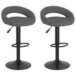 VidaXL Tabourets de bar Velours 2 pcs Gris fonc&eacute;