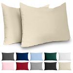 Taie Oreiller 50x70 Coton Renforcé (Set de 2) - Beige - Tissage serré de 57 Fils/cm² - Taie Oreiller 50 x 70 cm- Certifié Oeko Tex
