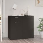 VidaXL Buffet Noir 80x36x75 cm Aggloméré. Produit Neuf ! Garantie 0 ans !