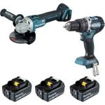 Makita Ensemble de 2 machines 18V Li-Ion 5Ah (DGA506 + DHP484)