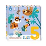 Janod My arts & crafts - 5 ans gommettes et décors - 5 tableaux - kit loisir créatif enfant - apprentissage motricité fine et