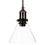 Atmosphera Lampe Suspension Métal Conique "Alak" 18cm Transparent