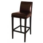 Bolero Tabouret de bar haut avec dossier en simili cuir marron foncé