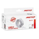 ETIQUETTES METO 26 x 12 mm blanc 1 ligne ad sives permanentes