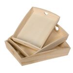 Art&eacute;mio VIPBC Set de 3 Plateau Rectangle avec C&oelig;urs Ajour&eacute;s, Bois, Beige, 35 x 6,5 x 27 cm