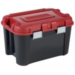 Allibert 229195 Totem Malle de Rangement Noir/Rouge Plastique 59,6 x 39,5 x 37 cm 60 L