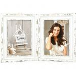 Zep SY857 Cadre Bois Double avec charni&egrave;re 2 Photos 13x18 cm Saint Michel, Blanc-Beige, 30 x 15,5 x 1 cm SY857