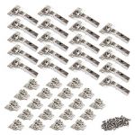 Emuca Lot de 20 charnières droites X91 avec fermeture amortie et embases Eurovis avec réglage excentrique - 1011607