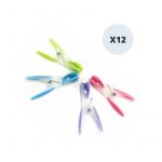 MSV Lot de 12 pinces &agrave; linge bi-mati&egrave;re multicolore