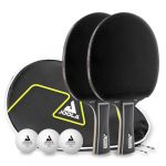 JOOLA Black Duo Pro Lot de 6 Raquettes de Tennis de Table + 3 balles de Tennis de Table + Housse de Tennis de Table Noir