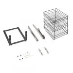 Emuca Chariot coulissant Titane avec fixation inférieure à fermeture amortie, module 400mm, acier, Gris antracite