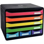 Exacompta 307798D - STORE-BOX à l'italienne 7 tiroirs Iderama noir/arlequin