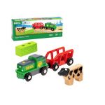 Brio World - Train de la Ferme à Pile - Train électrique - Wagon, Chargement aimanté et Vache Inclus - pour Circuit de Train en Bois - Jouet Mixte à partir de 3 Ans - 36018
