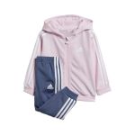 Adidas Surv&ecirc;tement &agrave; capuche full zip en polyester b&eacute;b&eacute; Essentials Three Stripes Shiny