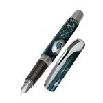 Online College Stylo plume de football pour droitiers, poignée ergonomique, plume en iridium de qualité supérieure, cartouches d'encre standard, avec cartouche combinée bleue, convient aux personnes