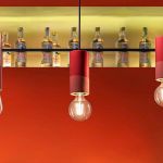 Suspension en céramique rouge corail 8x18cm PI - Ferroluce