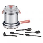 Tefal G721SD74 OPTI'SPACE set 13 pièces : Poêles 24/18 cm + Faitouts 18/20 cm + Casserole à pâtes 22 cm + couvercle + 5 ustensiles