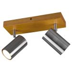 Trio Plafonnier 2 lampes design Marley Gris Métal 812400207