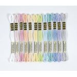 Dmc Assortiment de fils Moulin&eacute; Sp&eacute;cial 117MC - Coloris Pastels, 100% coton - 12 &eacute;chevettes de 4 m&egrave;tres | Fil &agrave; broder, id&eacute;al point de croix, bracelet br&eacute;silien, loisirs cr&eacute;atifs