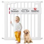 Baby Dan Premier, Barrière de sécurité monté sur pression, 73,5-79,6 cm, Barrière pour bébé/Barrière de sécurité, Métal, Blanc, Fabriqué au Danemark - (Barrière pour animaux/Barrière pour chien)