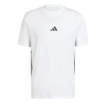 Adidas Homme Essential Three Stripes Single Jersey Tee, White/Black, XS