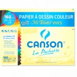 Canson Papier à dessin couleur, mi teintes vives, 24x32cm, 160gr - Le lot de 12 feuilles