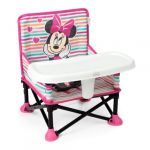 Bright Starts Rehausseur Portable Disney Minnie Mouse Pop 'N Sit, Utilisation Intérieure et Extérieure, Siège au Sol avec Tablette pour Repas, Pour Enfants de 6 Mois à 3 Ans