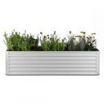 Blumfeldt High Grow Straight Potager surélevé 1440 L Ergonomique Résistant aux intempéries Structure de fond ouverte Argent