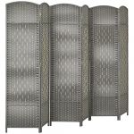 Homcom Paravent intérieur pliable bois gris mélangé