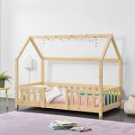 Lit d'Enfant Design Forme Maison Sisimiut Pin 140 x 70 cm Naturel