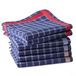 Lot de 6 mouchoirs coton OLIS - bleu marine