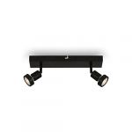 BRILONER - Spot de plafond LED, lampe de plafond LED orientable, plafonnier LED, lumi&egrave;re blanche chaude, noir, 320x70x85 mm