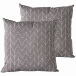 Oviala Lot de 2 coussins carrés d'extérieur déhoussables 45 x 45 cm Quito - Gris