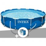Intex Kit piscine tubulaire Metal Frame ronde 3,66 x 0,76 m + B&acirc;che &agrave; bulles
