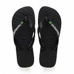 Havaianas Brasil Logo, Tongs Mixte Adulte, Noir (Black/Black), 43/44 EU (41/42 Brazilian)