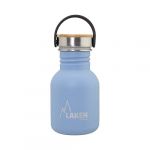 LAKEN Basic Steel Bouteille deau en Acier Inoxydable Gourde pour Enfants et Adultes avec Bouchon en Acier Inoxydable et Bambo